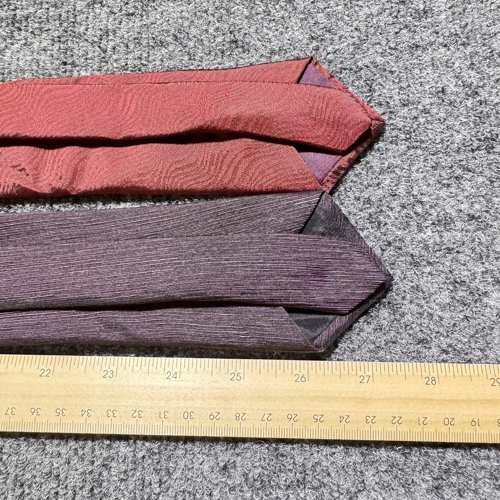 Bugle Boy Vintage Necktie Set Mens OS Purple‎ Red Abstract Crest Retro Academia